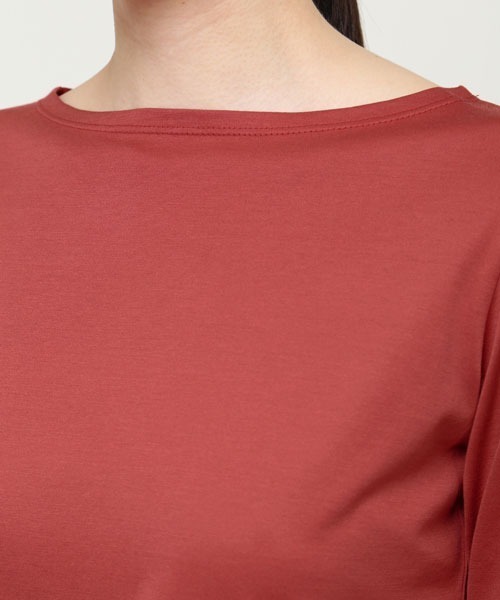 SUNSPEL(サンスペル)の「SUNSPEL / WOMEN’S Q82 PLAIN(Tシャツ/カットソー・レディース・ブラウン/チェリーレッド・1/2/3)」の9枚目の写真