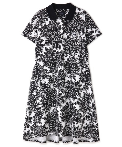 カノコ インレイ Gates Pearly ワンピース ポロ モンステラ柄 Monstera Pearly Gates パーリーゲイツ のファッション ワンピース Pattern ワンピース Pearly Monstera
