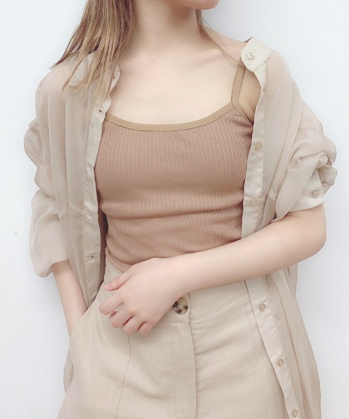 VANNIE U（ヴァニーユー）の「バックオープンカップ付きキャミソール（キャミソール・レディース・ベージュ/ブラック/ホワイト/ブラウン/モカ・FREE）」の12枚目の写真