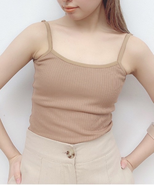 VANNIE U（ヴァニーユー）の「バックオープンカップ付きキャミソール（キャミソール・レディース・ベージュ/ブラック/ホワイト/ブラウン/モカ・FREE）」の13枚目の写真