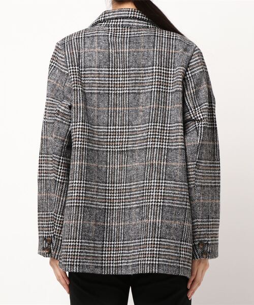 Fashion Letter（ファッションレター）の「チェック柄ダブルコート  20AW（テーラードジャケット・レディース・ブラック/ブラウン・M/L）」の4枚目の写真