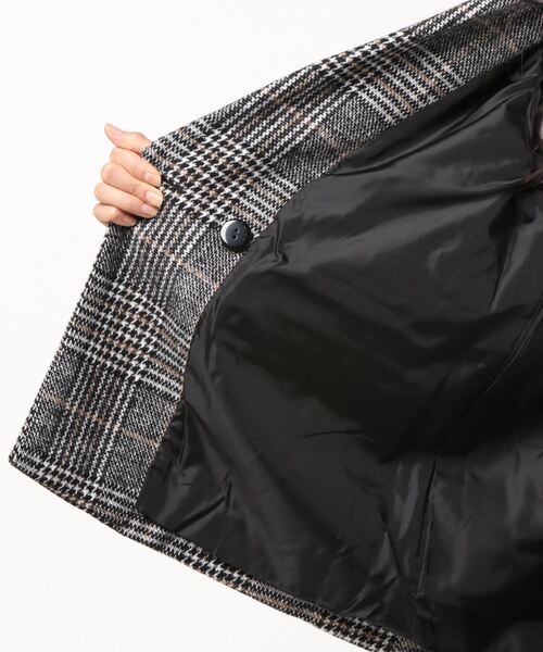 Fashion Letter（ファッションレター）の「チェック柄ダブルコート  20AW（テーラードジャケット・レディース・ブラック/ブラウン・M/L）」の11枚目の写真