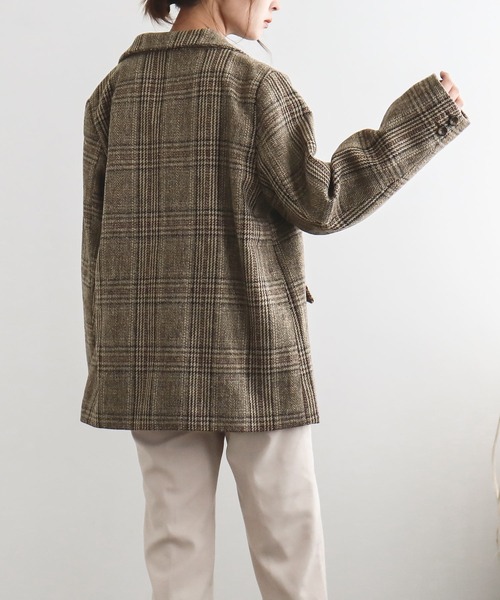 Fashion Letter（ファッションレター）の「チェック柄ダブルコート  20AW（テーラードジャケット・レディース・ブラック/ブラウン・M/L）」の13枚目の写真