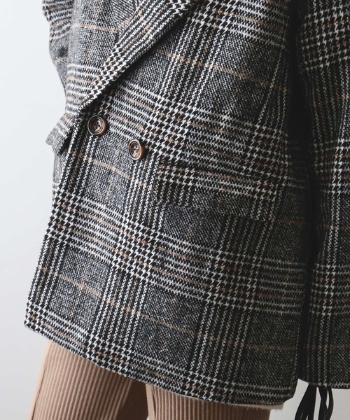 Fashion Letter（ファッションレター）の「チェック柄ダブルコート  20AW（テーラードジャケット・レディース・ブラック/ブラウン・M/L）」の10枚目の写真