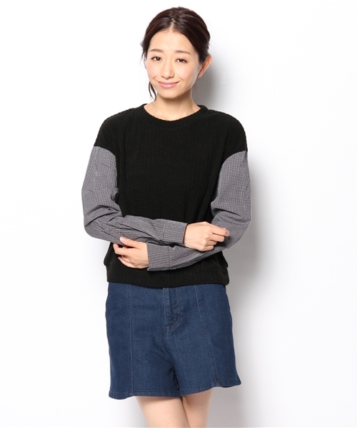 Chico（チコ）の「袖切替P/O（Tシャツ/カットソー・レディース・ホワイト/ブラック/グレー/ネイビー・FREE）」の6枚目の写真