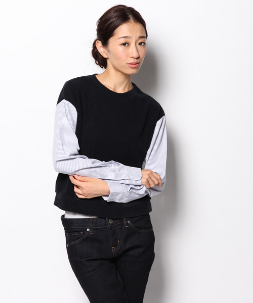 Chico（チコ）の「袖切替P/O（Tシャツ/カットソー・レディース・ホワイト/ブラック/グレー/ネイビー・FREE）」の12枚目の写真