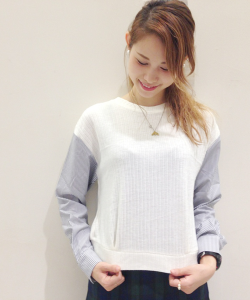 Chico（チコ）の「袖切替P/O（Tシャツ/カットソー・レディース・ホワイト/ブラック/グレー/ネイビー・FREE）」の18枚目の写真