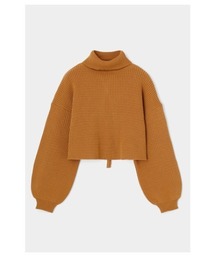 MOUSSY | BACK OPEN TURTLE NECK ニット(ニット/セーター)
