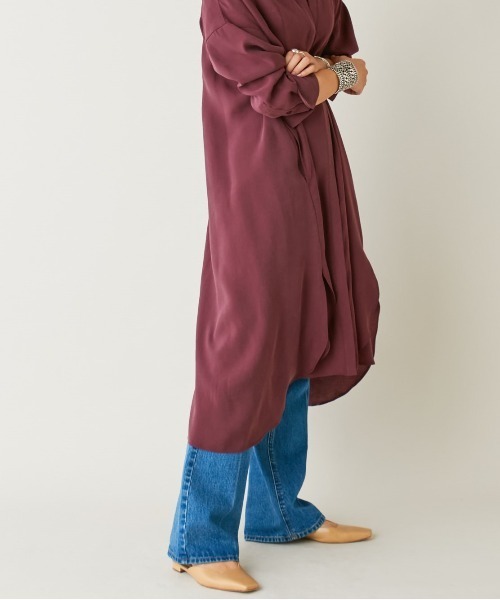 SHENERY（シーナリー）の「フロントヨーク切替シャツワンピース（シャツワンピース・レディース・オフホワイト/ベージュ/カーキ/ボルドー・FREE）」の16枚目の写真