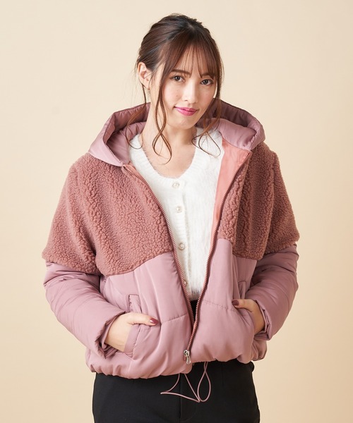 MIIA（ミーア）の「コンビフェイクダウンジャケット（ダウンジャケット