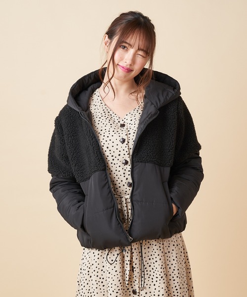 MIIA（ミーア）の「コンビフェイクダウンジャケット（ダウンジャケット
