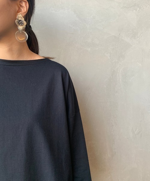 ORCIVAL（オーシバル）の「【Lala Begin 2・3月号掲載】[ORCIVAL/オーシバル] 別注7分袖ボートネックワイドTシャツ（Tシャツ/カットソー・レディース・ホワイト/ブラック/ホワイト×ブラック/ホワイト×ライトグレー/グレイッシュベージュ・F）」の6枚目の写真