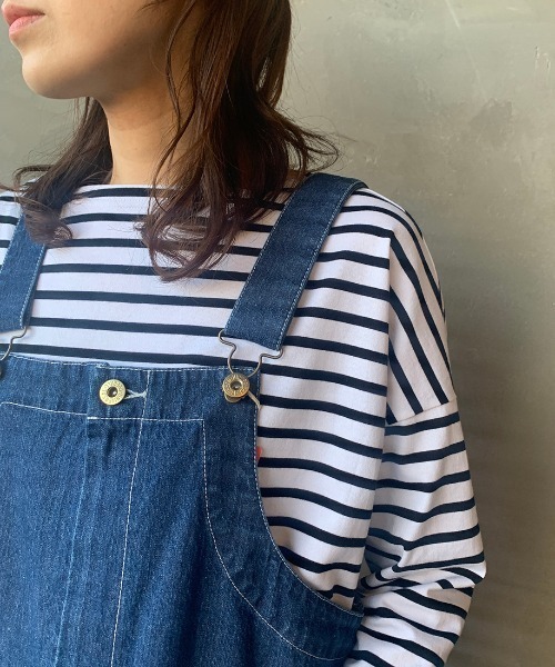 ORCIVAL（オーシバル）の「【Lala Begin 2・3月号掲載】[ORCIVAL/オーシバル] 別注7分袖ボートネックワイドTシャツ（Tシャツ/カットソー・レディース・ホワイト/ブラック/ホワイト×ブラック/ホワイト×ライトグレー/グレイッシュベージュ・F）」の12枚目の写真