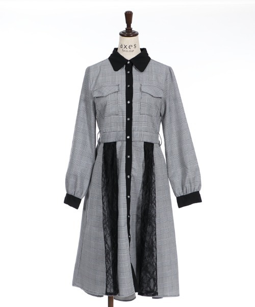 ワンピース Axesバイカラー襟シャツワンピース ワンピース Axes Femme アクシーズファム のファッション