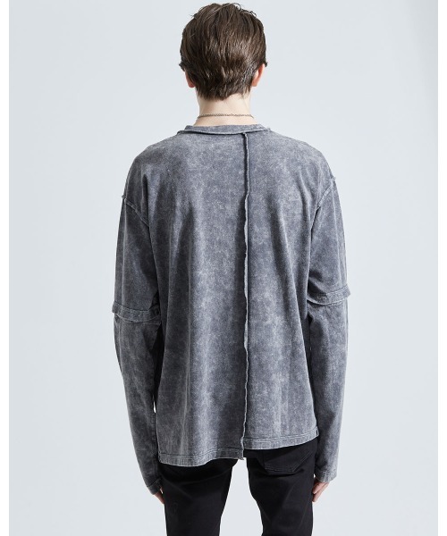 A‘gem 9（エージェムナイン）の「『A'GEM/9』ブリーチ加工2WAY L/S TEE ロングスリーブTシャツ（Tシャツ/カットソー・メンズ・チャコールグレー/ベージュ/ブルー・FREE）」の7枚目の写真