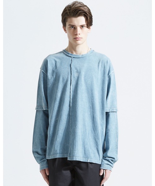 A‘gem 9（エージェムナイン）の「『A'GEM/9』ブリーチ加工2WAY L/S TEE ロングスリーブTシャツ（Tシャツ/カットソー・メンズ・チャコールグレー/ベージュ/ブルー・FREE）」の11枚目の写真