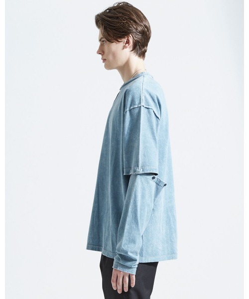 A‘gem 9（エージェムナイン）の「『A'GEM/9』ブリーチ加工2WAY L/S TEE ロングスリーブTシャツ（Tシャツ/カットソー・メンズ・チャコールグレー/ベージュ/ブルー・FREE）」の12枚目の写真