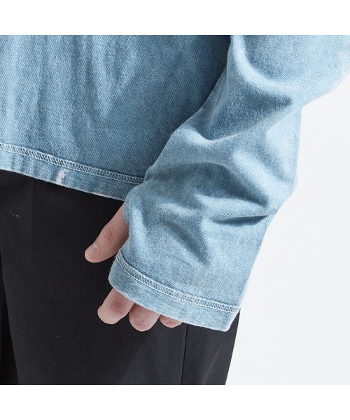 A‘gem 9（エージェムナイン）の「『A'GEM/9』ブリーチ加工2WAY L/S TEE ロングスリーブTシャツ（Tシャツ/カットソー・メンズ・チャコールグレー/ベージュ/ブルー・FREE）」の16枚目の写真