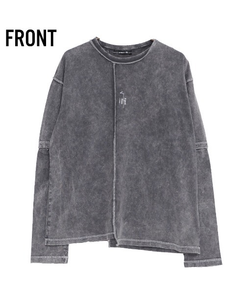 A‘gem 9（エージェムナイン）の「『A'GEM/9』ブリーチ加工2WAY L/S TEE ロングスリーブTシャツ（Tシャツ/カットソー・メンズ・チャコールグレー/ベージュ/ブルー・FREE）」の20枚目の写真