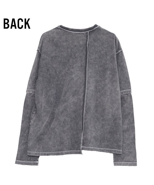 A‘gem 9（エージェムナイン）の「『A'GEM/9』ブリーチ加工2WAY L/S TEE ロングスリーブTシャツ（Tシャツ/カットソー・メンズ・チャコールグレー/ベージュ/ブルー・FREE）」の21枚目の写真