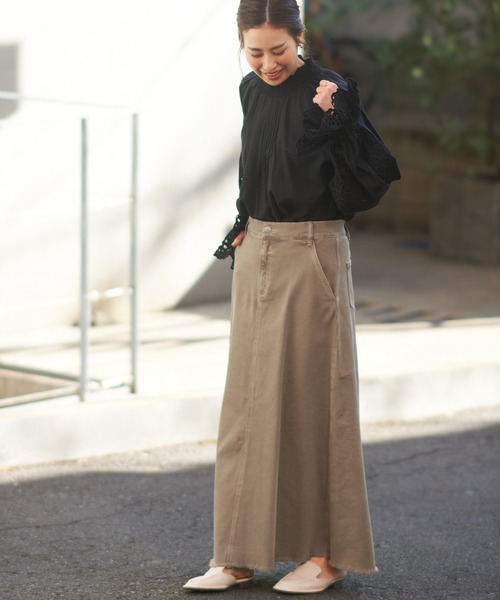 CIAOPANIC TYPY（チャオパニックティピー）の「むら染フェードAラインロングスカート（スカート・レディース・オフホワイト/ベージュ/カーキ・SMALL/MEDIUM/LARGE）」の16枚目の写真