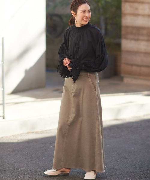 CIAOPANIC TYPY（チャオパニックティピー）の「むら染フェードAラインロングスカート（スカート・レディース・オフホワイト/ベージュ/カーキ・SMALL/MEDIUM/LARGE）」の17枚目の写真