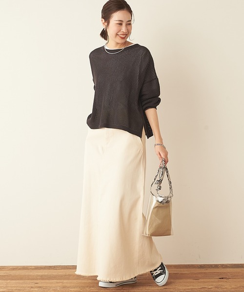 CIAOPANIC TYPY（チャオパニックティピー）の「むら染フェードAラインロングスカート（スカート・レディース・オフホワイト/ベージュ/カーキ・SMALL/MEDIUM/LARGE）」の6枚目の写真