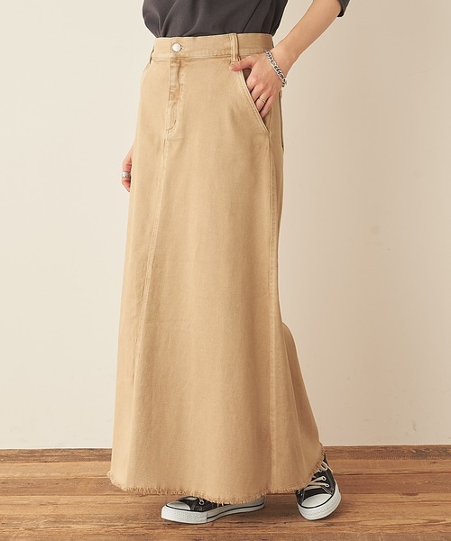 CIAOPANIC TYPY（チャオパニックティピー）の「むら染フェードAラインロングスカート（スカート・レディース・オフホワイト/ベージュ/カーキ・SMALL/MEDIUM/LARGE）」の9枚目の写真