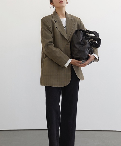 Fano Studios（ファノ ストゥディオズ）の「【Fano Studios】2-button plaid tailored jacket cb-3 FC21W046（テーラードジャケット・レディース・ブラウン・M/S/L）」の2枚目の写真