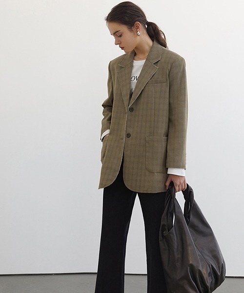 Fano Studios（ファノ ストゥディオズ）の「【Fano Studios】2-button plaid tailored jacket cb-3 FC21W046（テーラードジャケット・レディース・ブラウン・M/S/L）」の4枚目の写真