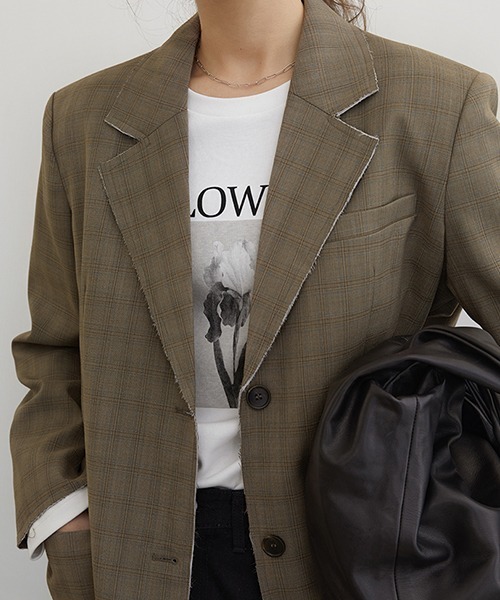 Fano Studios（ファノ ストゥディオズ）の「【Fano Studios】2-button plaid tailored jacket cb-3 FC21W046（テーラードジャケット・レディース・ブラウン・M/S/L）」の7枚目の写真