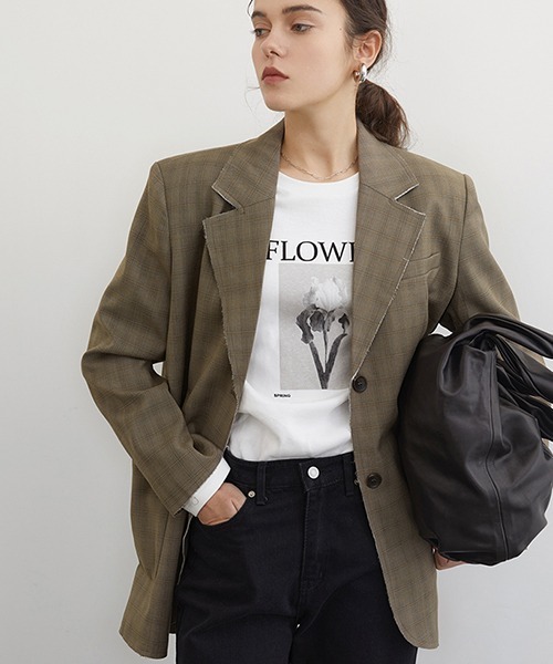 Fano Studios（ファノ ストゥディオズ）の「【Fano Studios】2-button plaid tailored jacket cb-3 FC21W046（テーラードジャケット・レディース・ブラウン・M/S/L）」の8枚目の写真