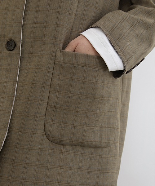 Fano Studios（ファノ ストゥディオズ）の「【Fano Studios】2-button plaid tailored jacket cb-3 FC21W046（テーラードジャケット・レディース・ブラウン・M/S/L）」の9枚目の写真