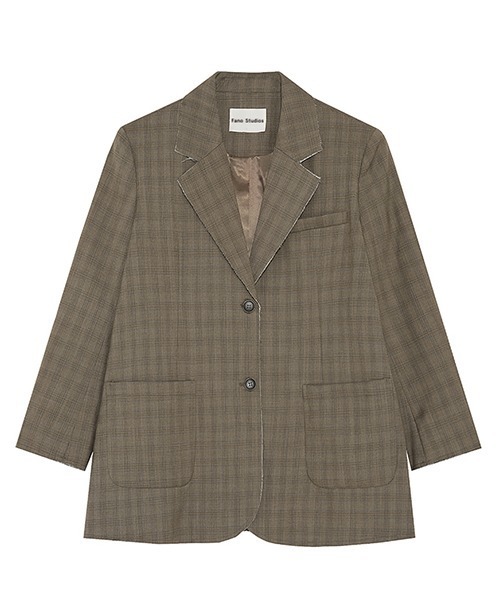Fano Studios（ファノ ストゥディオズ）の「【Fano Studios】2-button plaid tailored jacket cb-3 FC21W046（テーラードジャケット・レディース・ブラウン・M/S/L）」の13枚目の写真
