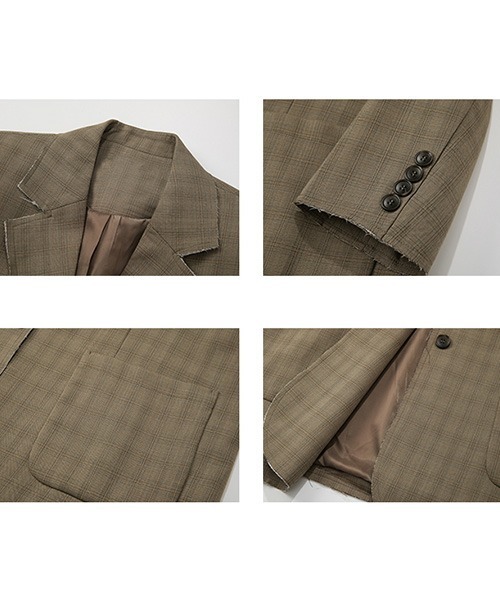 Fano Studios（ファノ ストゥディオズ）の「【Fano Studios】2-button plaid tailored jacket cb-3 FC21W046（テーラードジャケット・レディース・ブラウン・M/S/L）」の15枚目の写真