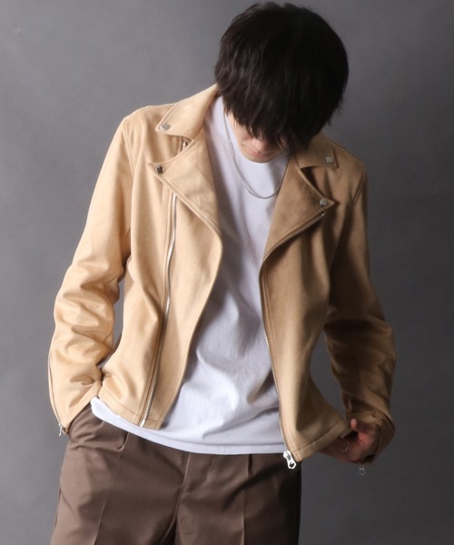 SITRY（シトリー）の「Fake suede double riders jacket/フェイク