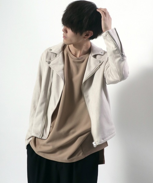 SITRY（シトリー）の「Fake suede double riders jacket/フェイク