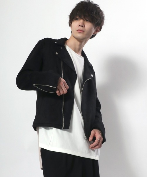 SITRY（シトリー）の「Fake suede double riders jacket/フェイク