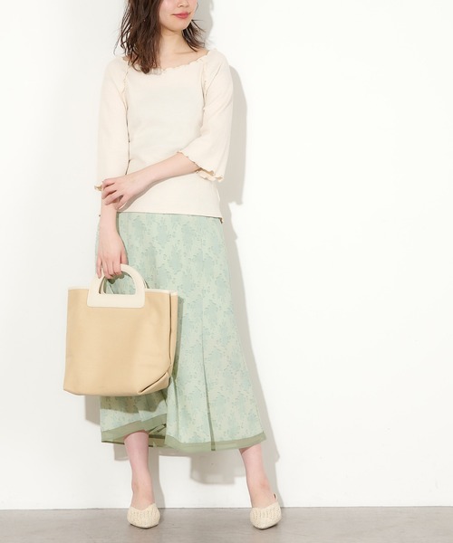 natural couture(ナチュラルクチュール)の「【WEB限定】ウエストリボンメロウタックルトップス(Tシャツ/カットソー・レディース・ブラック/アイボリー/ミント/モカ・FREE)」の22枚目の写真