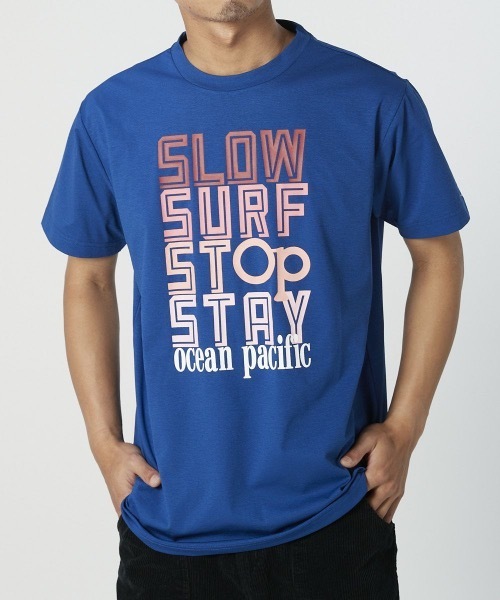 Ocean Pacific(オーシャンパシフィック)の「【OP / オーピー】半袖プリントTシャツ / UV ユニセックス(Tシャツ/カットソー・メンズ・ホワイト/ネイビー/ターコイズブルー・MEDIUM/LARGE/X-LARGE)」の2枚目の写真