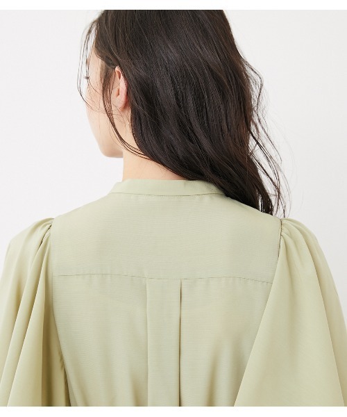 rienda（リエンダ）の「フレアスリーブパターンシャツワンピース（ワンピース・レディース・ホワイト/ブラック/ライム・SMALL/MEDIUM）」の16枚目の写真