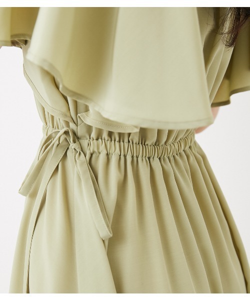 rienda（リエンダ）の「フレアスリーブパターンシャツワンピース（ワンピース・レディース・ホワイト/ブラック/ライム・SMALL/MEDIUM）」の11枚目の写真