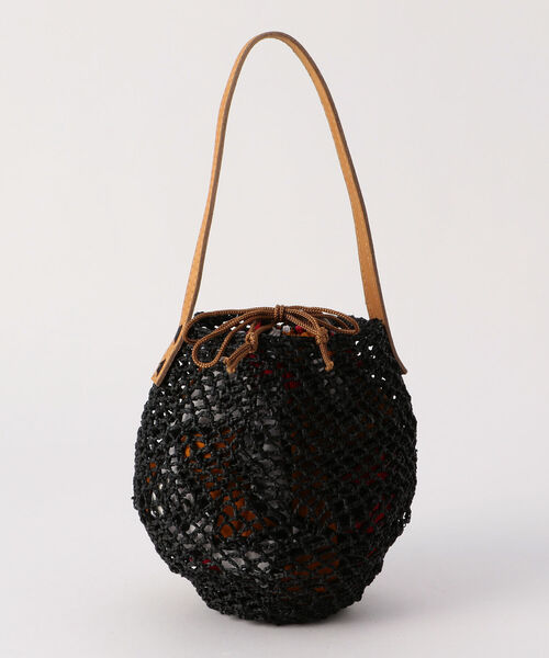 Le Voyage en Panier(ルヴォヤージュアンパニエ)の「【Le voyage en panie/ ルヴォヤージュエンバニエ】ワンハンドルかごトート巾着付きバッグ(かごバッグ・レディース・ブラック/ベージュ・FREE)」の3枚目の写真