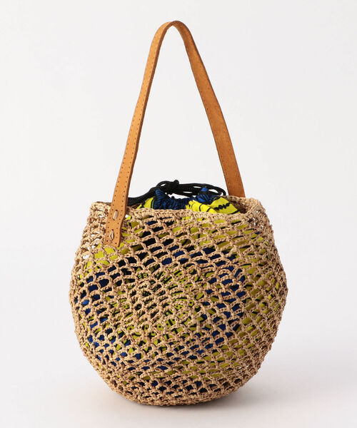 Le Voyage en Panier(ルヴォヤージュアンパニエ)の「【Le voyage en panie/ ルヴォヤージュエンバニエ】ワンハンドルかごトート巾着付きバッグ(かごバッグ・レディース・ブラック/ベージュ・FREE)」の9枚目の写真