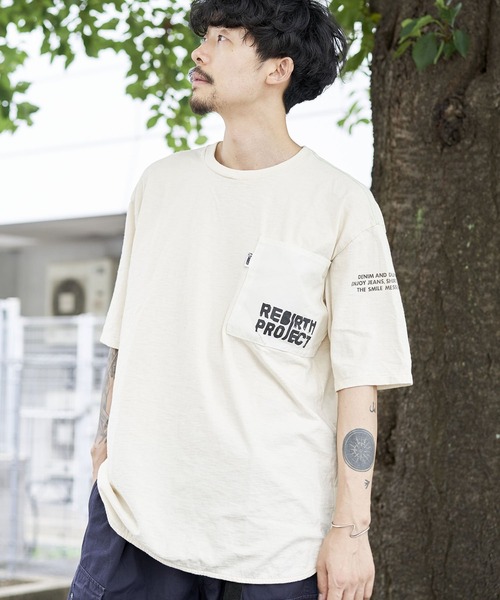 DENIM DUNGAREE(デニムダンガリー)の「REBIRTH PROJECT/DENIM DUNGAREE/リバースプロジェクト/デニムダンガリー 【AIRBACK/エアバック】ヴィンテージオーガニックコットントンプキン天竺Tシャツ(S、Mサイズ)(Tシャツ/カットソー・レディース・ホワイト・1/2)」の10枚目の写真