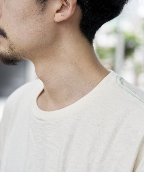 DENIM DUNGAREE(デニムダンガリー)の「REBIRTH PROJECT/DENIM DUNGAREE/リバースプロジェクト/デニムダンガリー 【AIRBACK/エアバック】ヴィンテージオーガニックコットントンプキン天竺Tシャツ(S、Mサイズ)(Tシャツ/カットソー・レディース・ホワイト・1/2)」の5枚目の写真