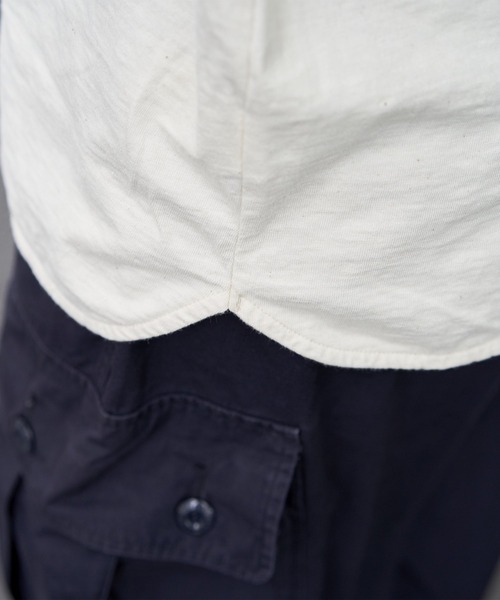 DENIM DUNGAREE(デニムダンガリー)の「REBIRTH PROJECT/DENIM DUNGAREE/リバースプロジェクト/デニムダンガリー 【AIRBACK/エアバック】ヴィンテージオーガニックコットントンプキン天竺Tシャツ(S、Mサイズ)(Tシャツ/カットソー・レディース・ホワイト・1/2)」の11枚目の写真