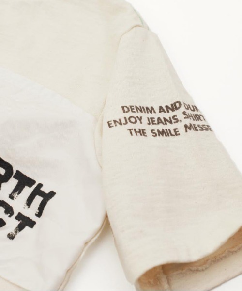 DENIM DUNGAREE(デニムダンガリー)の「REBIRTH PROJECT/DENIM DUNGAREE/リバースプロジェクト/デニムダンガリー 【AIRBACK/エアバック】ヴィンテージオーガニックコットントンプキン天竺Tシャツ(S、Mサイズ)(Tシャツ/カットソー・レディース・ホワイト・1/2)」の7枚目の写真