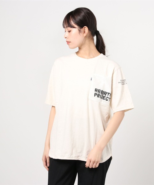 DENIM DUNGAREE(デニムダンガリー)の「REBIRTH PROJECT/DENIM DUNGAREE/リバースプロジェクト/デニムダンガリー 【AIRBACK/エアバック】ヴィンテージオーガニックコットントンプキン天竺Tシャツ(S、Mサイズ)(Tシャツ/カットソー・レディース・ホワイト・1/2)」の16枚目の写真