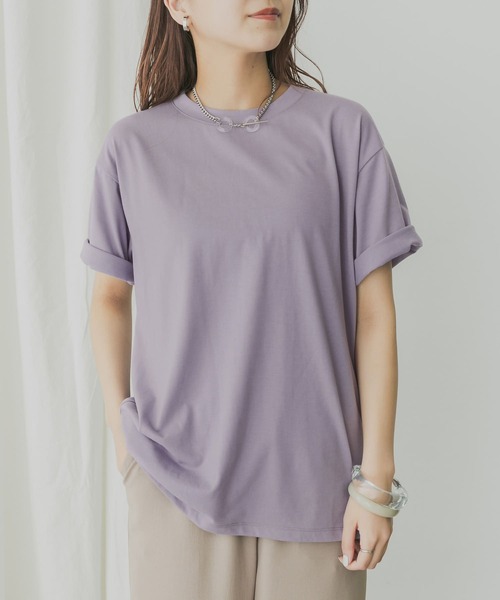 KBF+（ケービーエフプラス）の「KBF+　MRバックプリントTシャツ（Tシャツ/カットソー・レディース・ブラック/パープル/オフホワイト・ONE）」の6枚目の写真